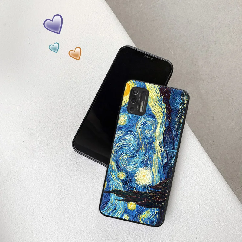 Phone Cases For Moto G73 G53 G72 G52 G Stylus G8 G9 G200 Edge 40 30 20 Mona Lisa Sad Girl Van Gogh Black Soft Anti-Drop Cover