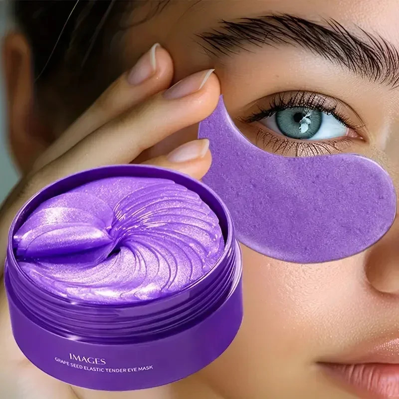IMÁGENES uva hidratante colágeno máscara de ojos anti ojeras bolsas de ojos antienvejecimiento máscaras de ojos belleza cuidado de la piel parches para los ojos 60 uds