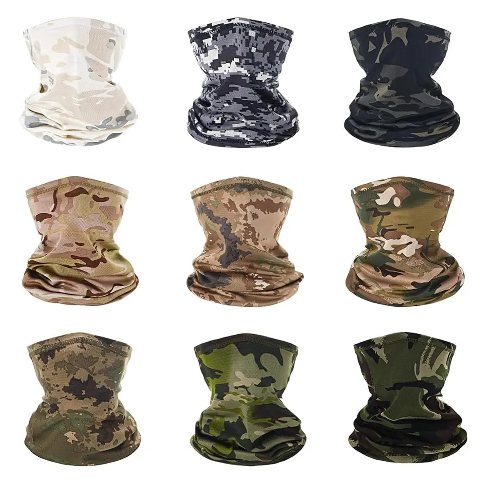 

Набор из 9 шарфов-бандан для защиты от солнца и ветра, дышащие маски для лица с УФ-защитой для мужчин и женщин