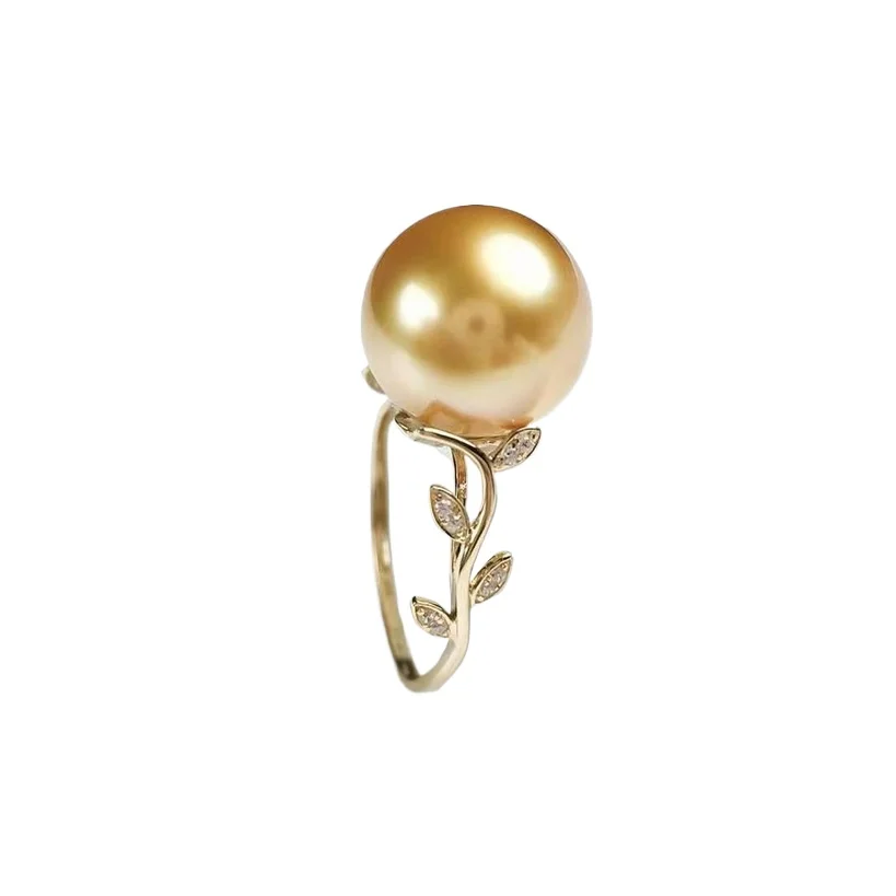 

12mm Genuine Natural Cultured Gold Pearl Ring