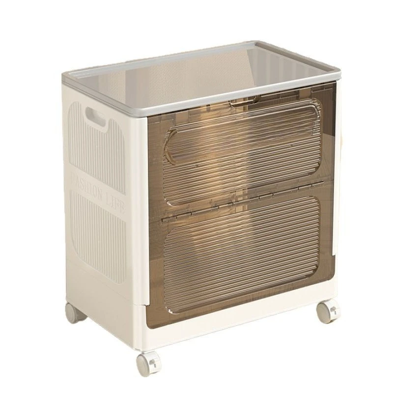 

Clothes storage box Large capacity household flip organizing box with pulley folding box Clothes quilt locker