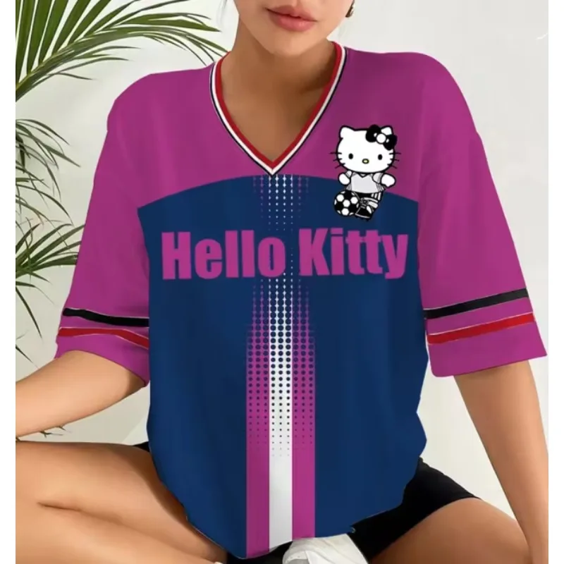 

Sanrio Hello Kitty 3D принт спортивная быстросохнущая дышащая мужская футболка футбольный трикотаж командная форма для родителей и детей для мальчиков и девочек с коротким рукавом
