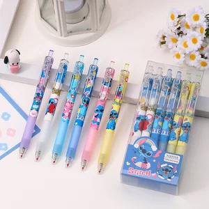 Disney-Pastch Canestas Cartoon, New Pressing Pen, Black Water Ink, 0.5mm, Beautiful Signature Pen, Stationery, Student, Gift Children, 12PCs 10 Main Sales Disney Pen - №7