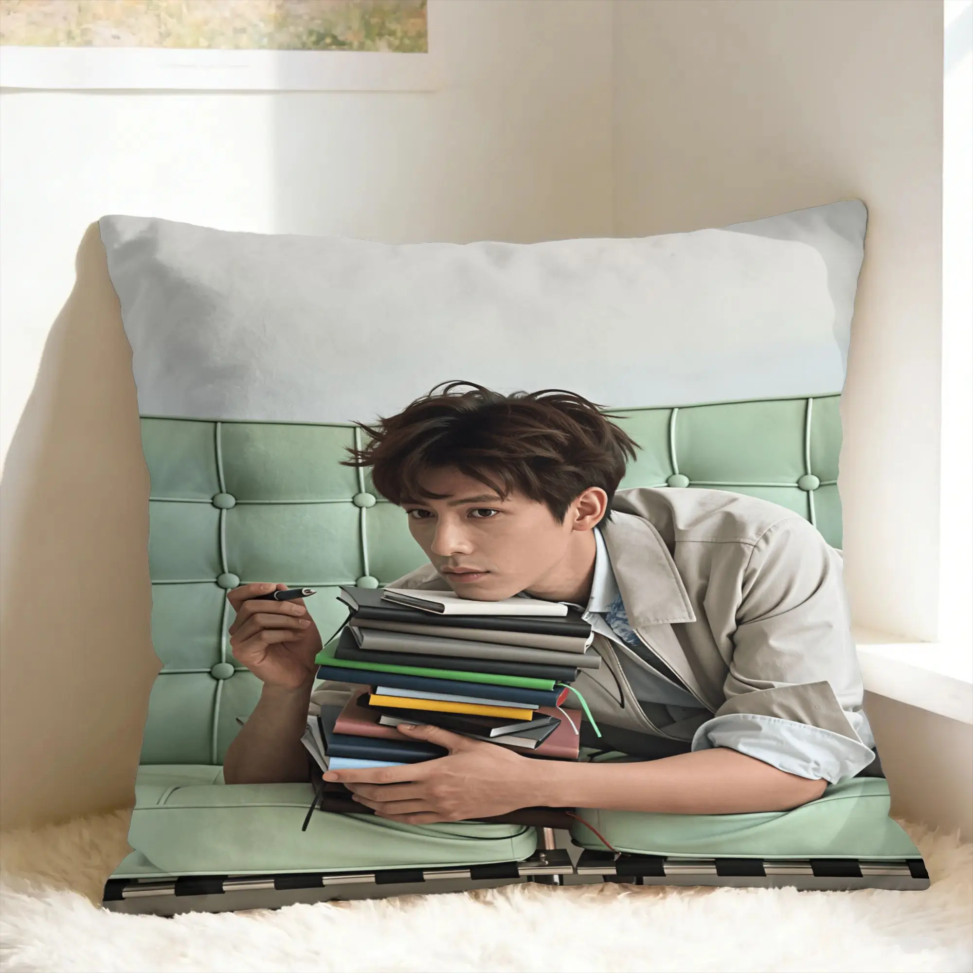 Pillow Cover Wang Anyu Actor  Retro Trendy Pillow Case For Sofa Home Decor Pillowcases