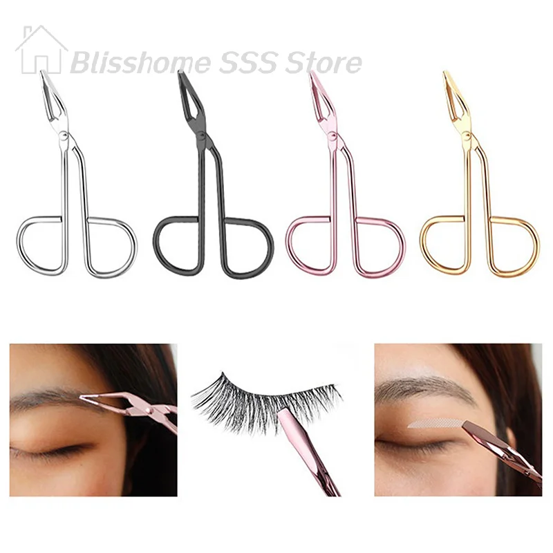 【S】Elbow Eyebrow Plucker Stainless Steel Elbow Clip Scissor Tweezers Plier Beauty Slanted Puller Extension Plucking Makeup