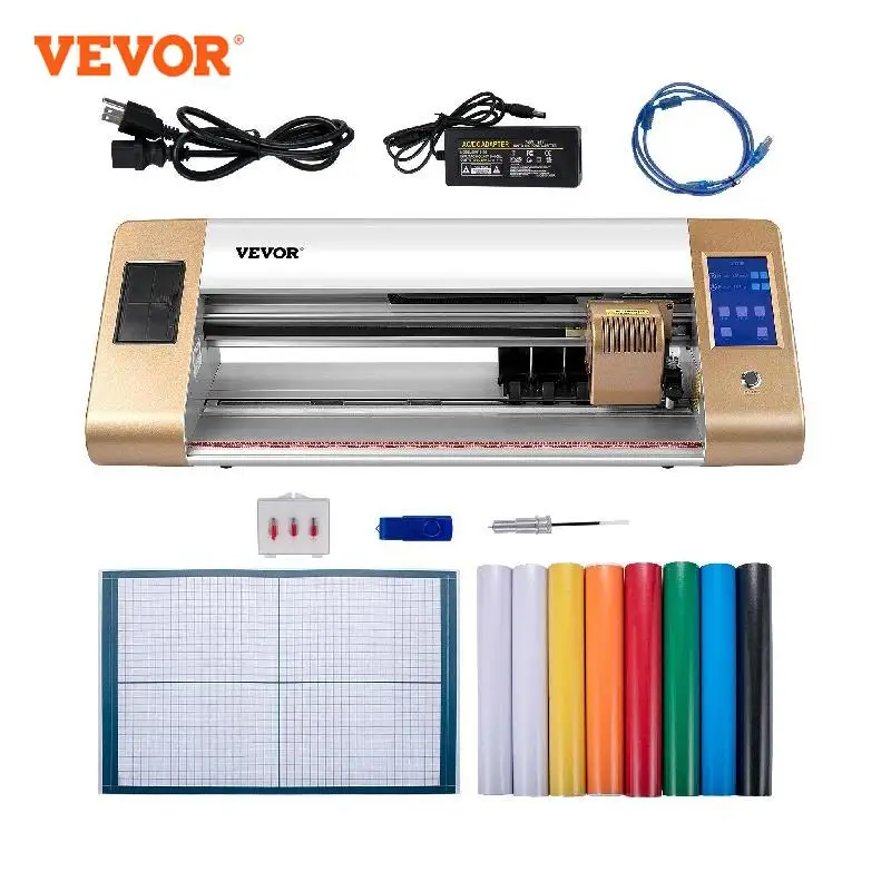 Vevor Automatische Vinyl Cutter Machine Computer Windows Software 3 Blades Lcd-scherm 18Inch 450Mm Vinyl Printer Snijplotter