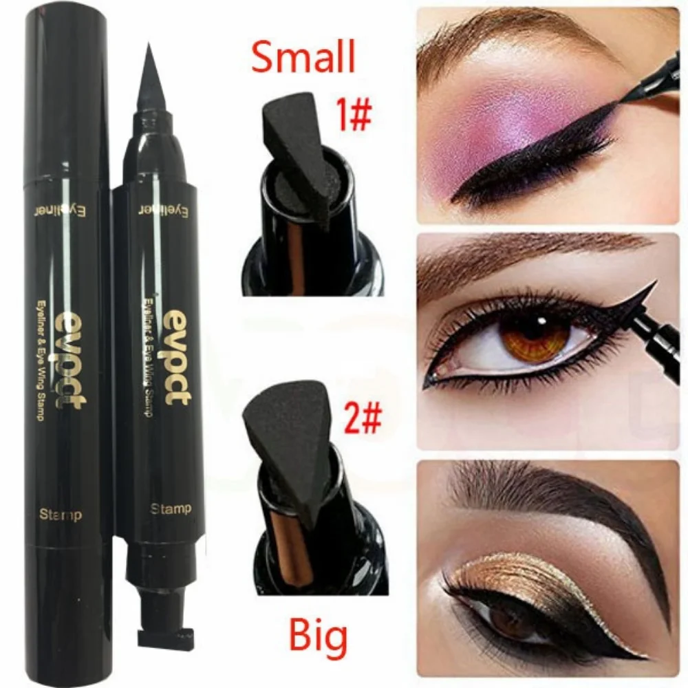 1 Pcs Charming Cat Eye Winged Eyeliner Sexy Eye Cosmetic Seal Stamp Wing Double Head Waterproof Eyeliner Pen Tool