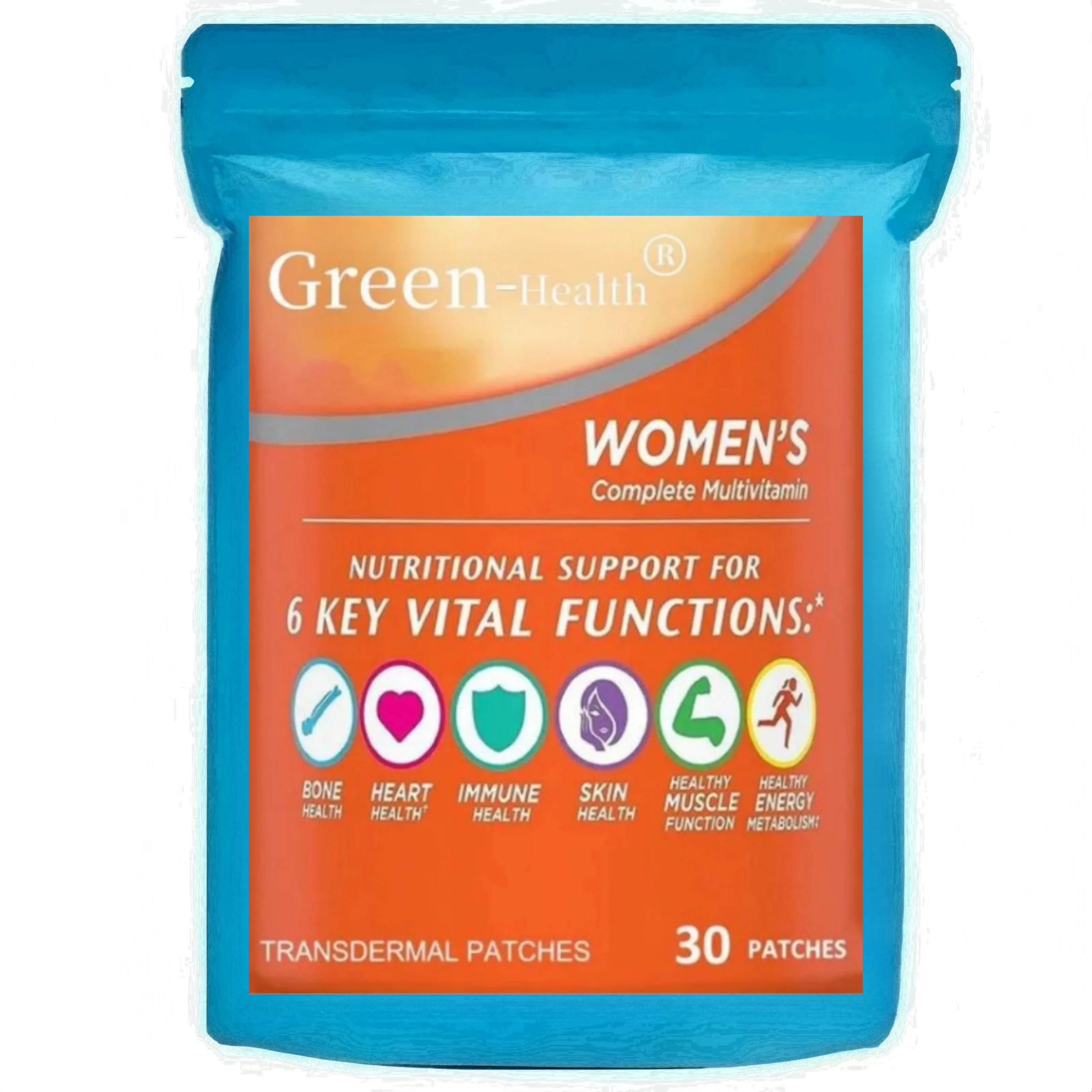 30 Patches Womens Multivitamin Transdermal Patches With Vitamin A, B , C, D, And E, Calcium And Magnesium, Immune Support