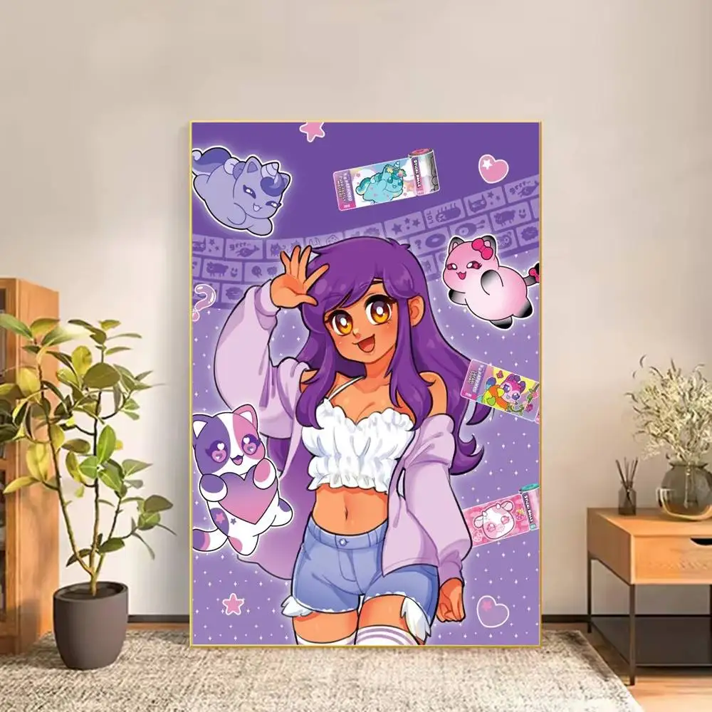 A-Aphmau Meow Anime Cats Poster Versatile HD Waterproof Wall Art Self-Adhesive Decor for Any Space Ideal Gift