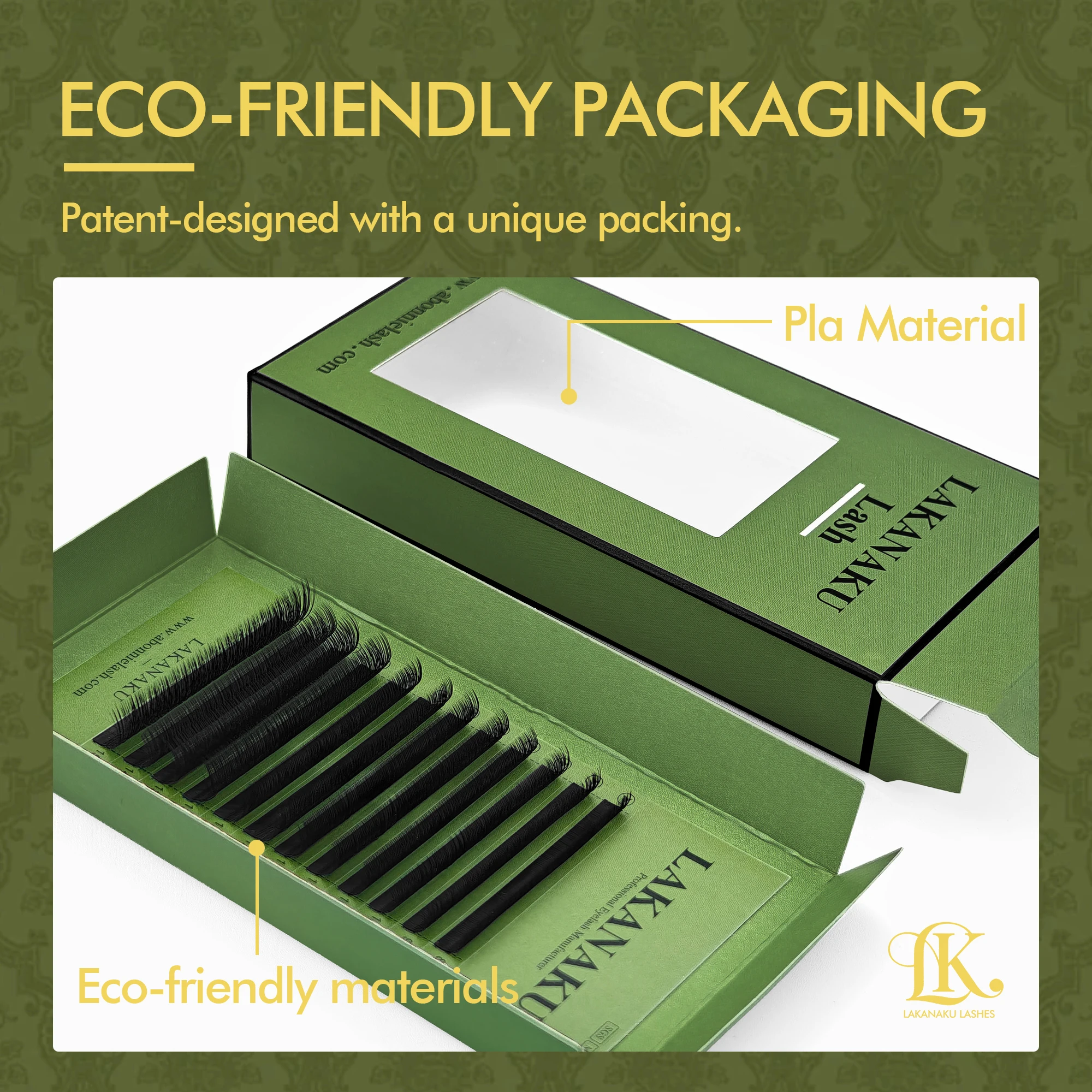 LAKANAKU Kostenloser Versand nach Brasilien Großhandel 10 Trays/Set U YY Clover Cilios Extensiones Lash YY-förmige vorgefertigte falsche Wimpern – Detail 4