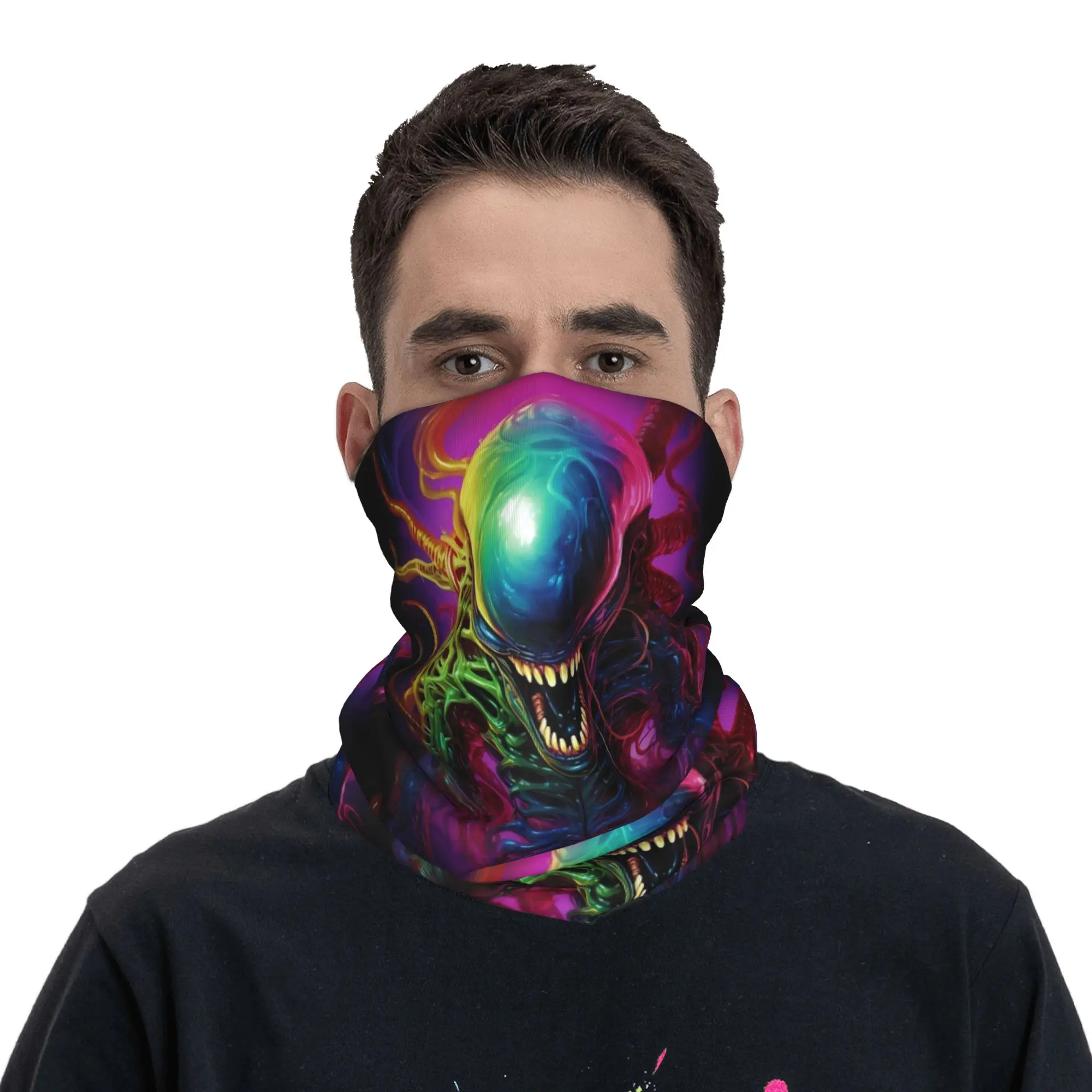 Multi Tentacle Alien Xenomorph Bandana Neck Cover Printed Mask Scarf Multifunction Headband Cycling For Men Women Adult