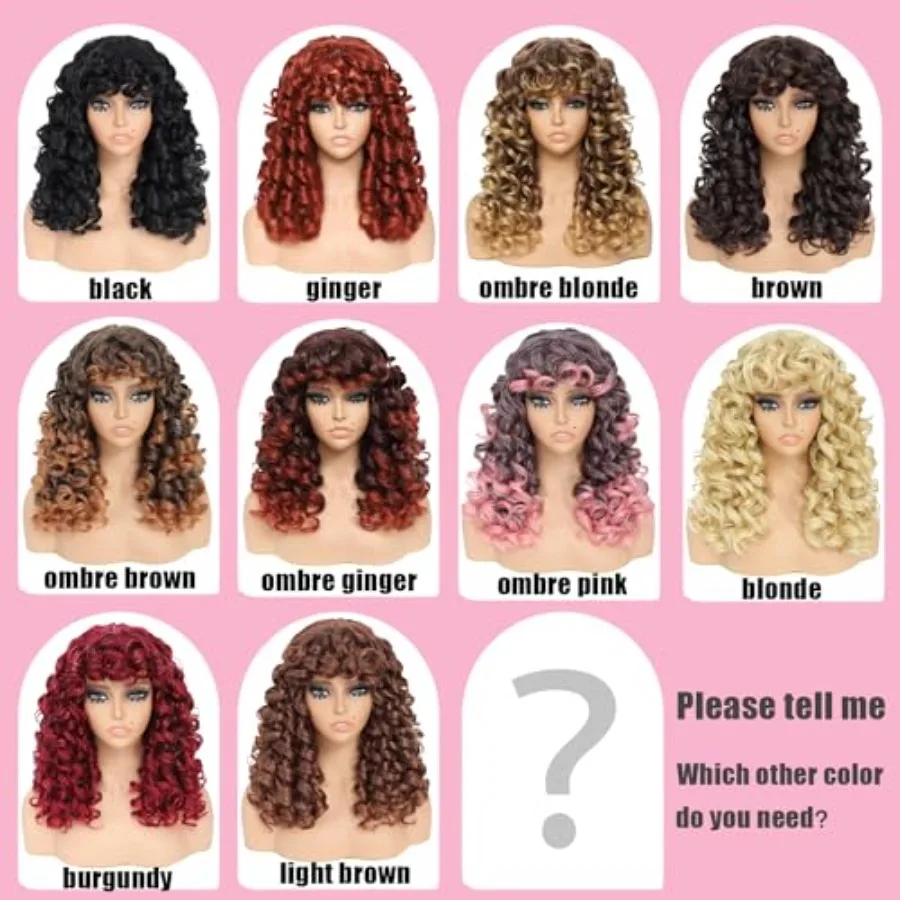 20 بوصة طويلة كبيرة مجعد شعر مستعار الأفرو مع الانفجارات للنساء الأبيض والأسود أومبير براون الاصطناعية استبدال الشعر شعر مستعار مثالية ل Cos #6