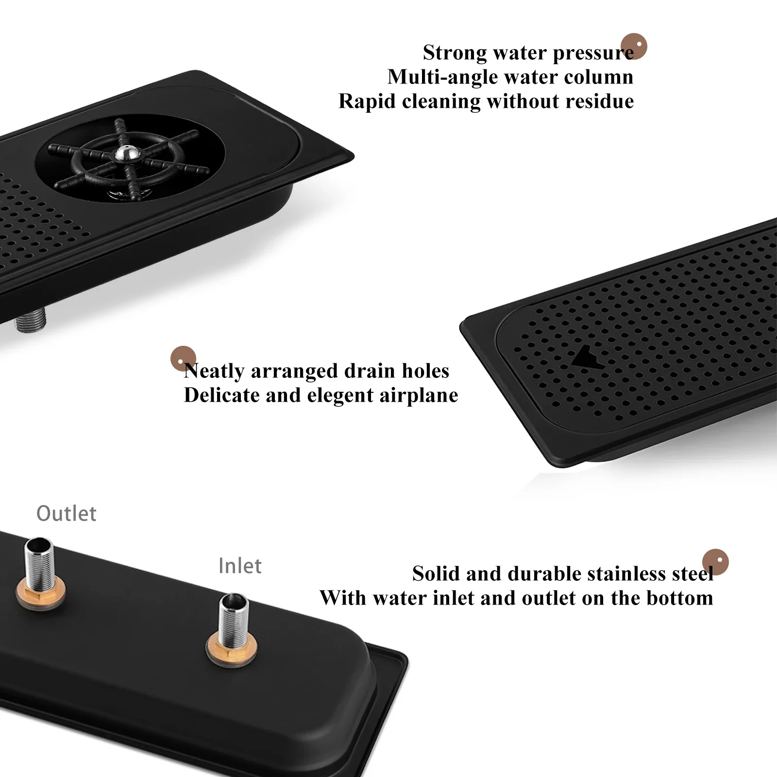 MHW-3BOMBER Glass Cup Rinser for Kitchen Bar Sinks Embedded High Pressure Flusher with Filter Tiki Bar Coffee Accessories