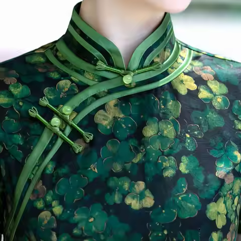 Yourqipao Autumn Retro Fashion Elegant Standing Cheongsam Traditional Chinese Style Evening Dress Banquet Qipao for Women