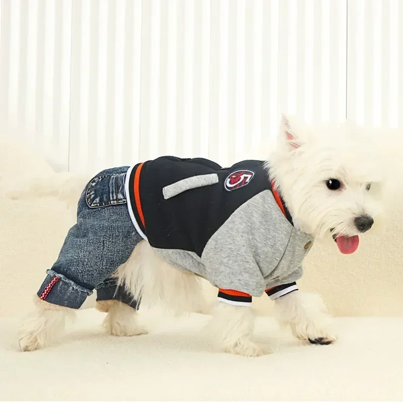 Warm Dog Clothing Winter Pet Clothes Jumpsuit Rompers Puppy Apparel Yorkie Pomeranian Poodle Bichon Frise Schnauzer Dog Hoodie