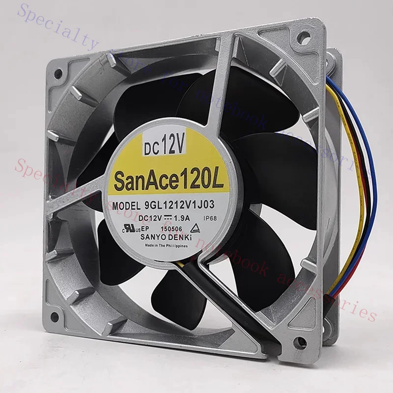 12038 12V 1.9A 9GL1212V1J03 120*120*38MM 120MM Aluminum High Temperature Waterproof Motorcycle Modified Violent Cooling Fan