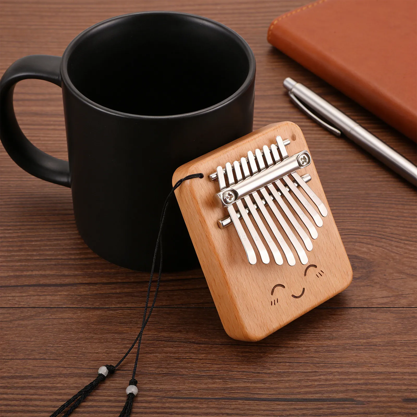 9-Key Wooden Kalimba Thumb Piano Mini Finger Piano Portable Small Hand Musical Instrument for Beginners Folk Music Creativity