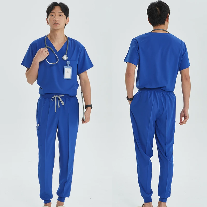 Basics V-neck Top Jogger Pant Surgeon Uniforms Dental Clinic Scrub Sets Doctor Nurse Uniforms Stretch Beautician Workwear S21