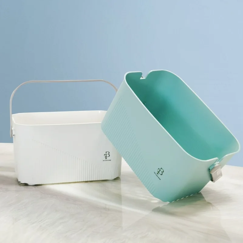 

PP Shower Caddy Bathroom Organizer with Handle for Fruits Vegetables Washing Portable Laundry Basket Storage Box