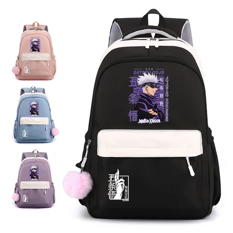 인기 애니메이션 Satoru Gojo 패턴 배낭 새로운 캐주얼 스트리트 애니메이션 배낭 Satoru Gojo Cool Backpack 학교 학교 가방