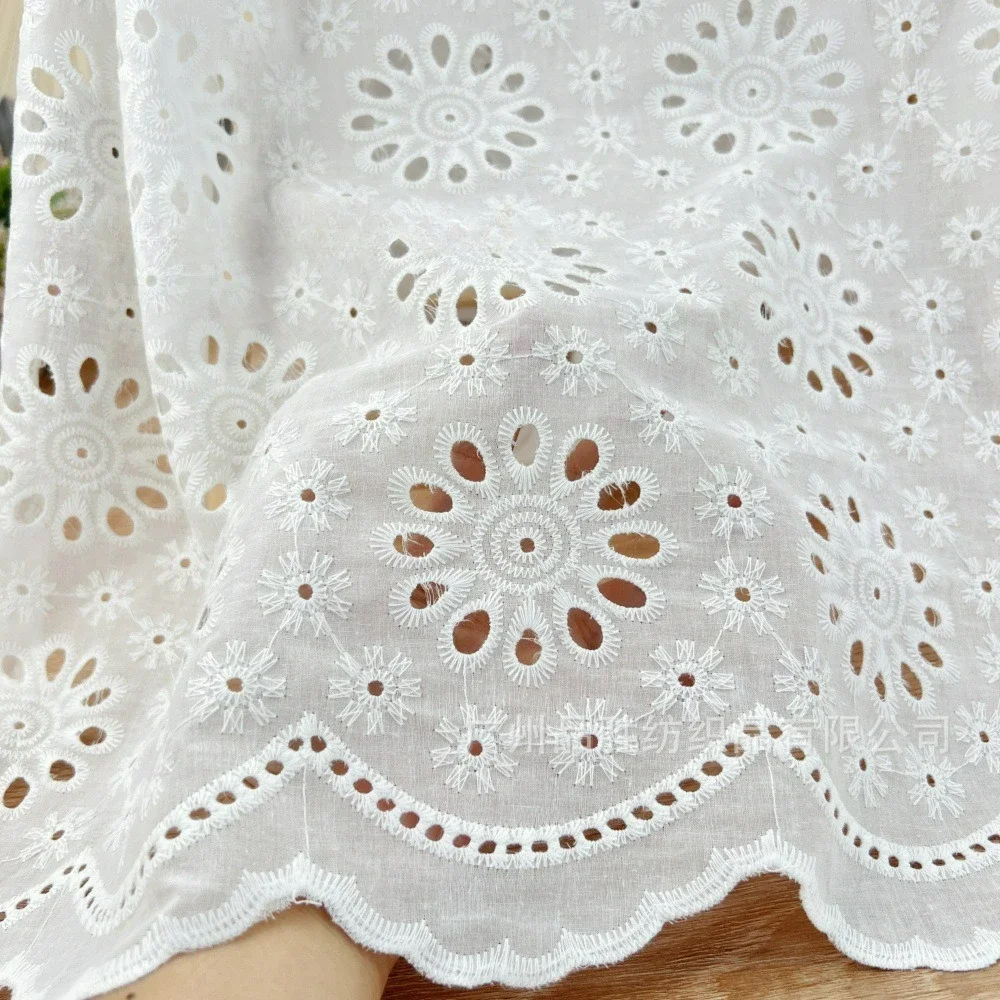 

Embroidery Floral Cotton Lace Fabric Hollow Out Wedding Dress Summer Shirt Diy Sewing Material