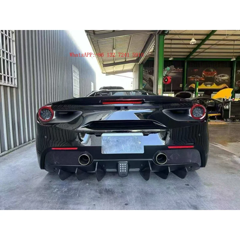 Hongsheng Products Hochwertiger Trocken-Carbon-Heckdiffusor für 488 GTB Spider, perfekte Passform
