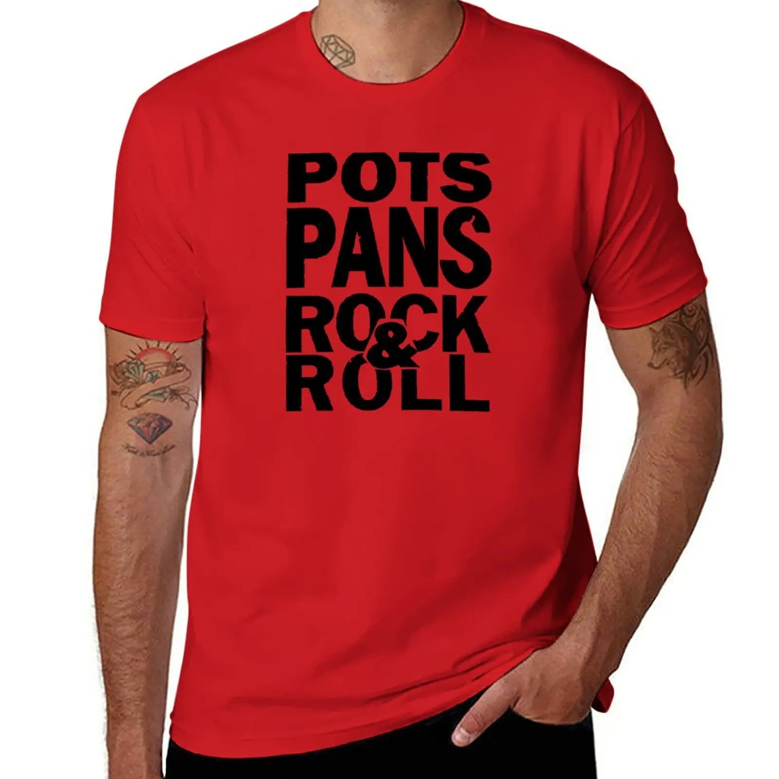 New Pots Pans and Rock & Roll T-Shirt oversized t shirt new edition t shirt men t shirts