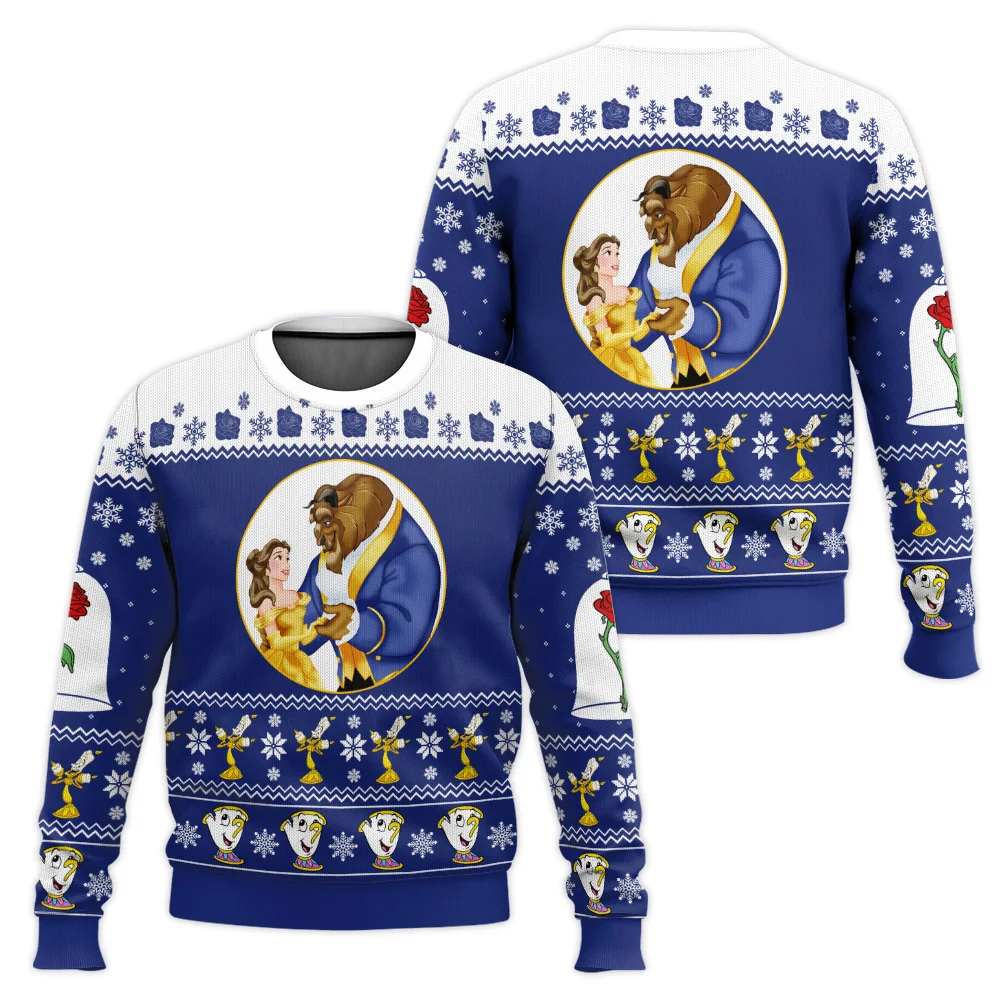 

Merry Beastmas Disney Ugly Christmas Sweater Funny Holiday Party Pullover Warm Cozy Plus Size Sweater Mens Womens Xmas Gift 2026