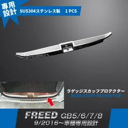 Car Rear Bumper Protector Rear Scuff Trim for Honda Freed GB5/6/7/8 2016-2019 Stainless Steel Car Styling Accessories Stickers