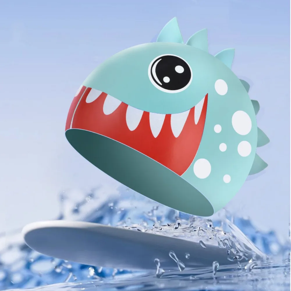 

Shark Children's Swimming Cap Cartoon Animal Waterproof Silicone Swimming Hat Lightweight Long Hair Printed Swimming Cap