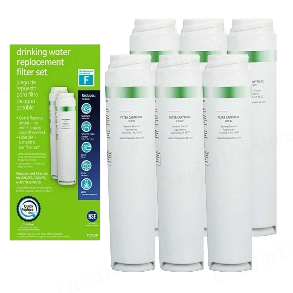 

Replacement Under Sink Water Filter For GE FQSVF GXSV65 GNSV70 GNSV75 GQSV65 Carbon Block Filtration Reduces Chlorine Taste Odor