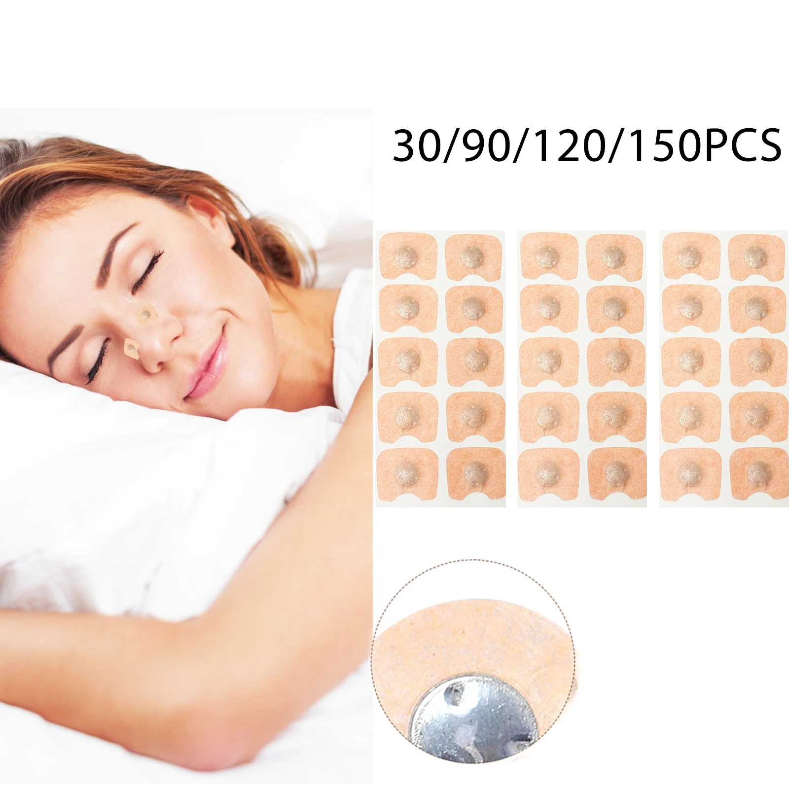 

30-150PCS Nose Breathing Patches Suction Magnetic Nasal Strips Increase Sports Air Intake Improve Sleeping Reduce Snoring Tools