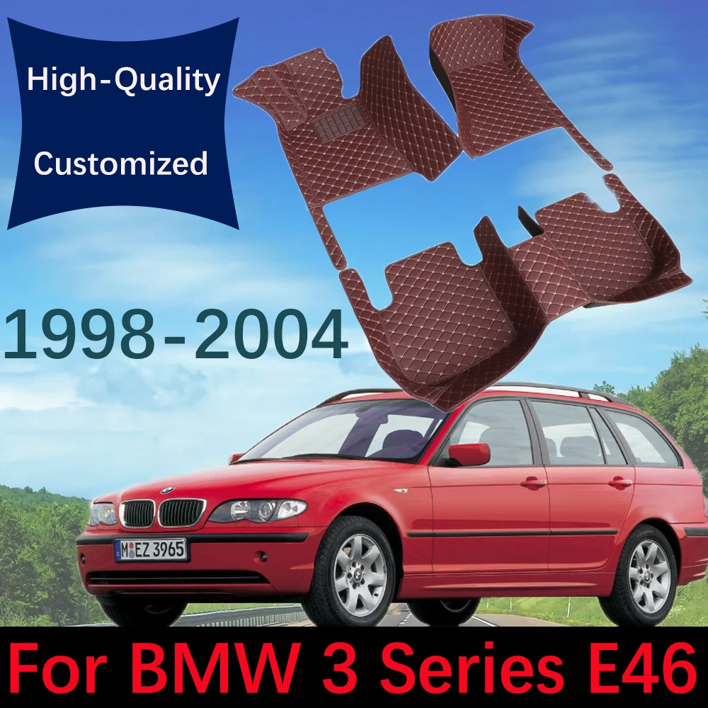 

Custom Made Leather Car Floor Mats For BMW 3 Series E46 Wagon 1998~2004 Automobile Carpet Rugs Foot Pads Interior Accessories