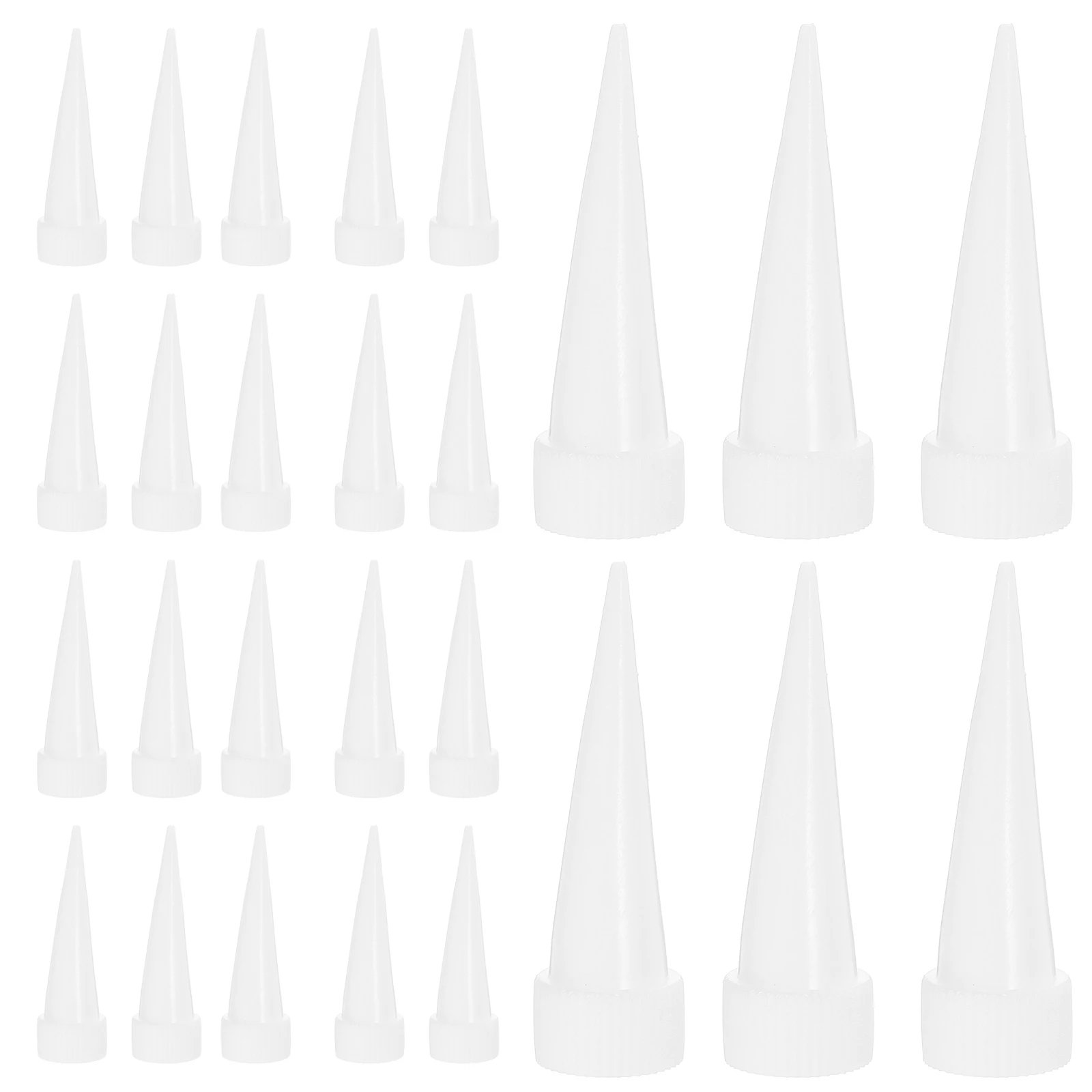 

100pcs White Glue Drop Tips Precision Caulk Nozzle Small Size Soft Cuttable Dispensing Heads for Sealing Applications