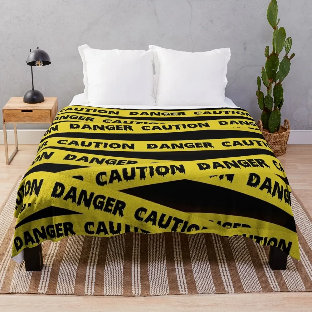 

Caution Tape Danger Crime Scene Tape Throw Blanket Year Round Soft Comfortable Blanket for Home