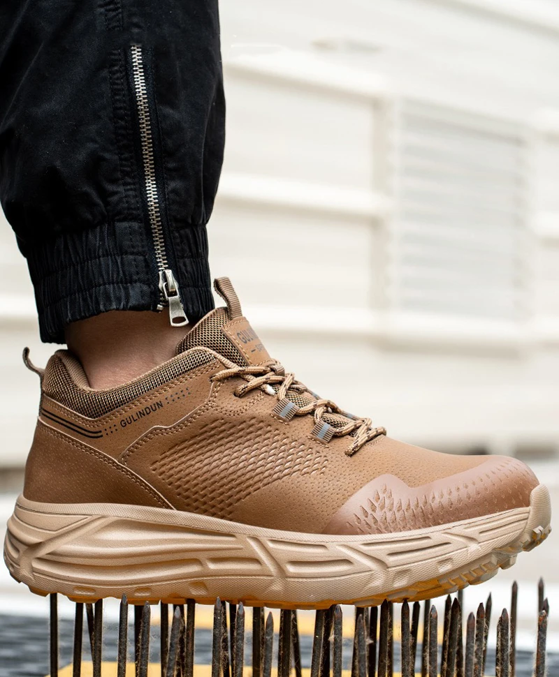 Qiu Jia Wide-Fit Steel-Toe Men's Shoes for Wide and Heavy Feet—Impact-Resistant and Puncture-Resistant Construction Safety Shoes