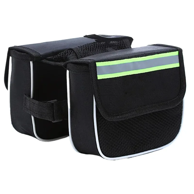 Bicycle Frame Saddle Bag Large Capacity Zippered Neoprene Shock Resistant Pouch for MTB Road Cycling Tool Storage