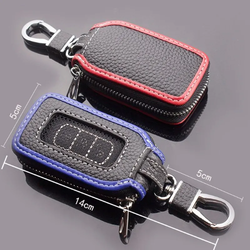 Universal Skylight Design Leather Car Key Case Key Bag Key Wallet For Opel Benz BMW KIa Chevrolet Jeep Renault Car Accessories