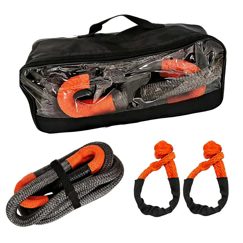28mm*9m Nylon Offroad Kinetic Recovery Tow Rope Heavy Duty Towing Straps Kit