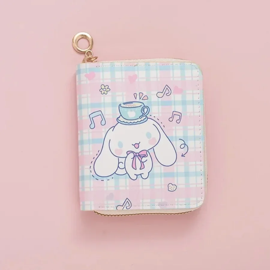 Sanrio New Cartoon Cute Short Zipper Purse Girl Student Money Clip Card Bag Small Fresh Coin Purse