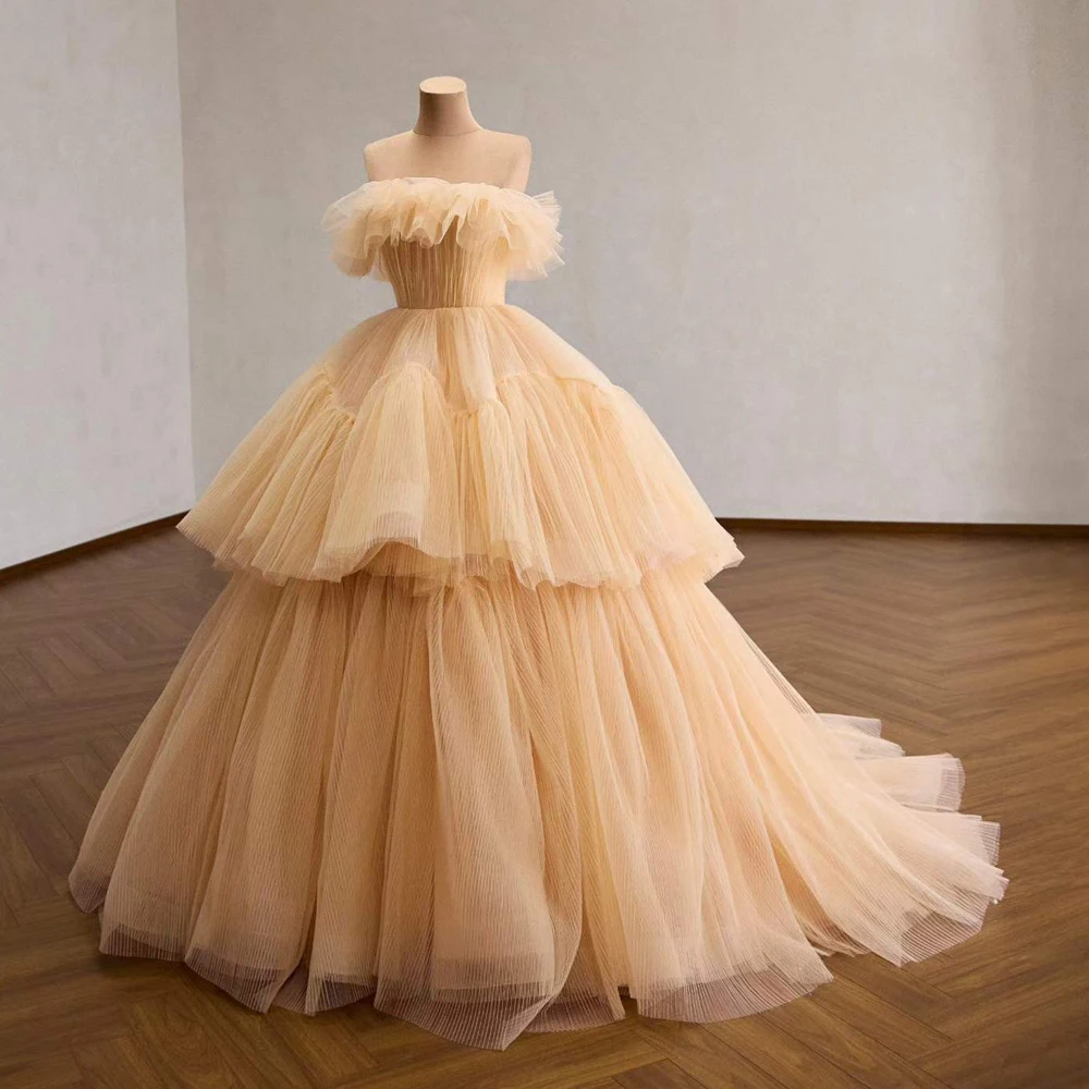 Boho Evening Dresses Off The Shoulder Ball Gown Lace Up Back Customizable Vestidos De Fiesta Elegantes 2026