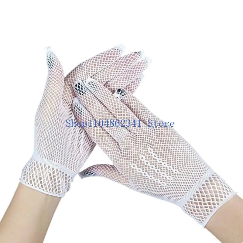 5asd Lace Evening Party Gloves Stretchy Gloves for Wedding Ceremony Breathable Outdoor Event Handwear Party Accessory