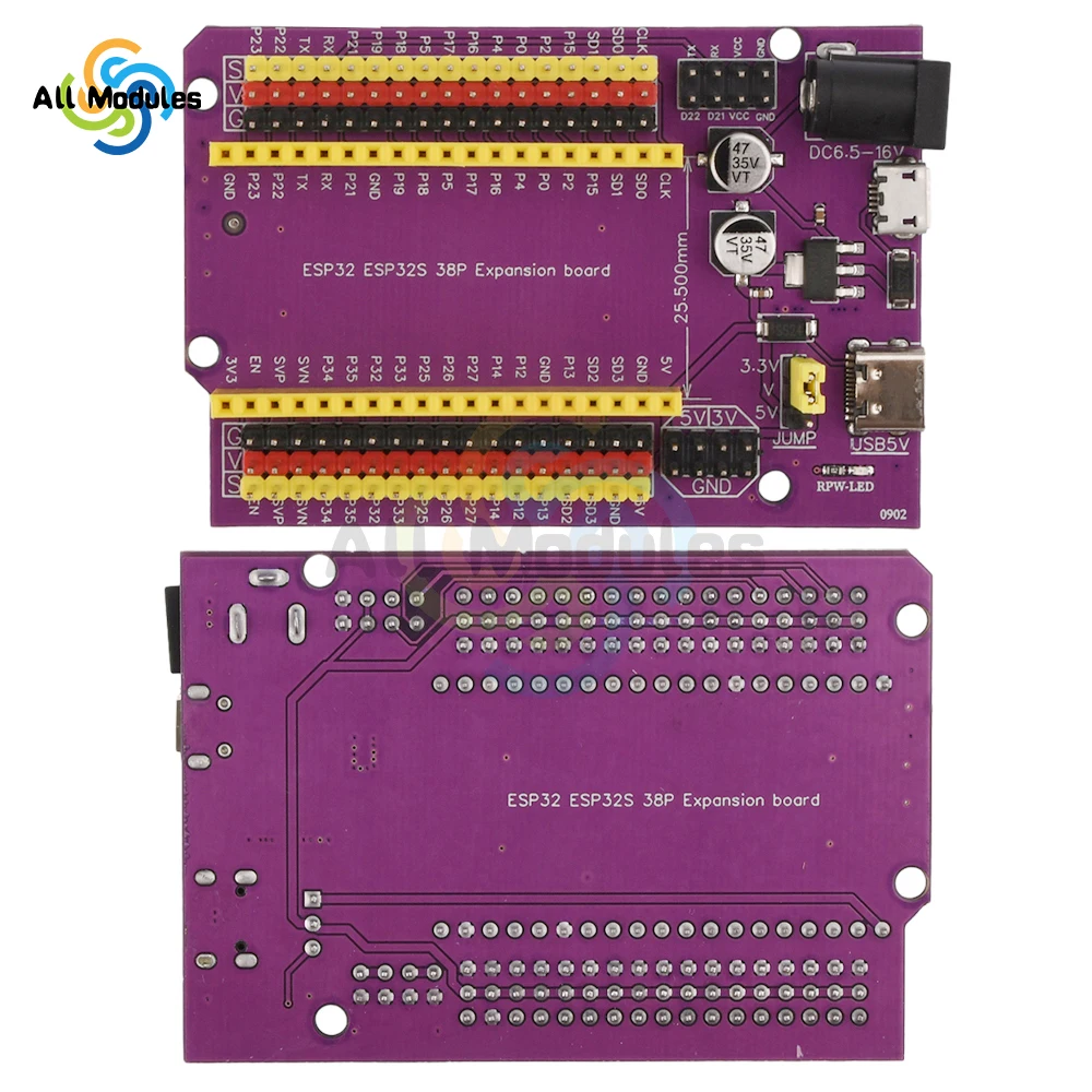 ESP32 Super Breakout Board 38PIN GPIO Expansion Board 3 Types Outputs for ESP32-DevKitC ESP-WROOM-32 Block PCB