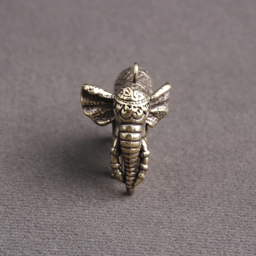 

3pcs Elephant Shaped Pendant Durable Lightweight Decorative Statue for Keychain DIY Brass Material Copperware