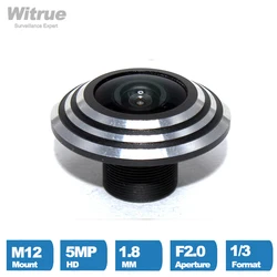 Witrue-lente ojo de pez de 5 megapíxeles, 1,8mm, F2.0, 1/3 pulgadas, formato de 170 grados, montaje M12 para cámara de seguridad CCTV