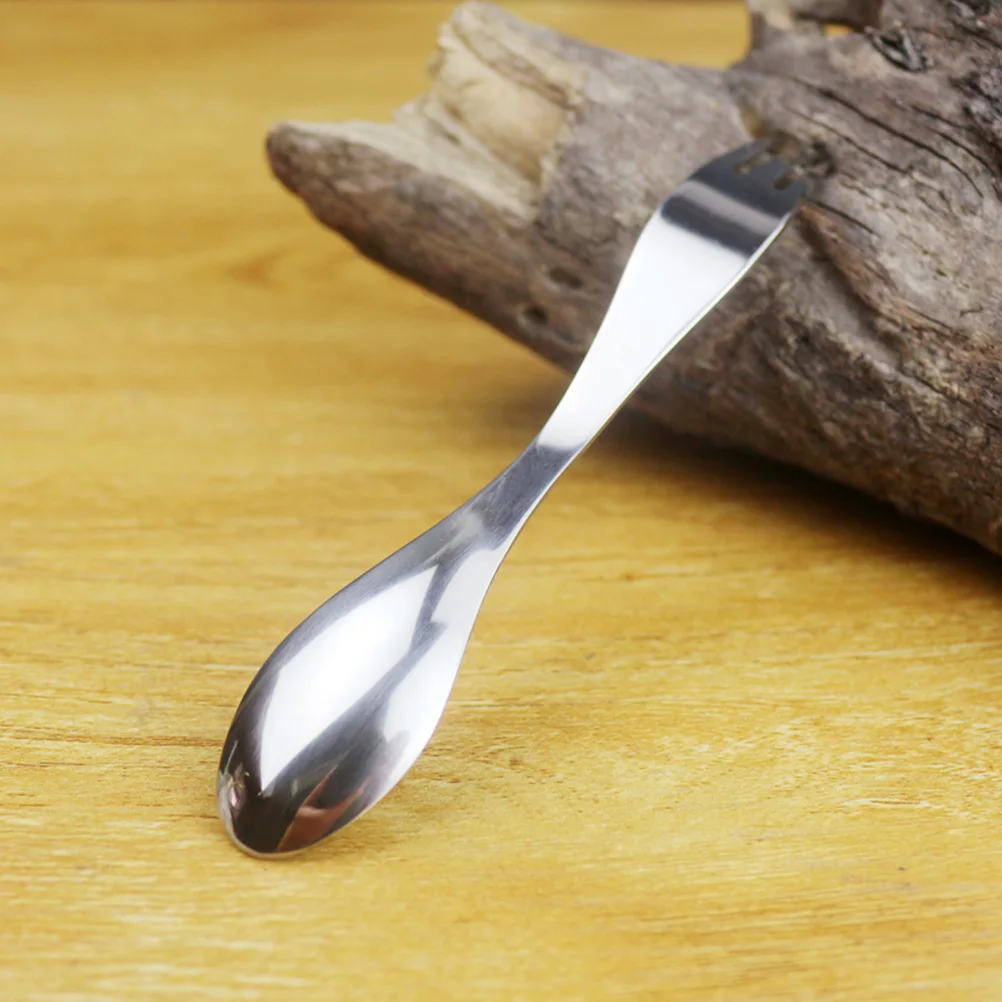 

2Pcs Stainless Steel Camping Tableware Portable Cutlery Lightweight Spoon Fork Combo Outdoor Picnic Hiking Travel Utensils