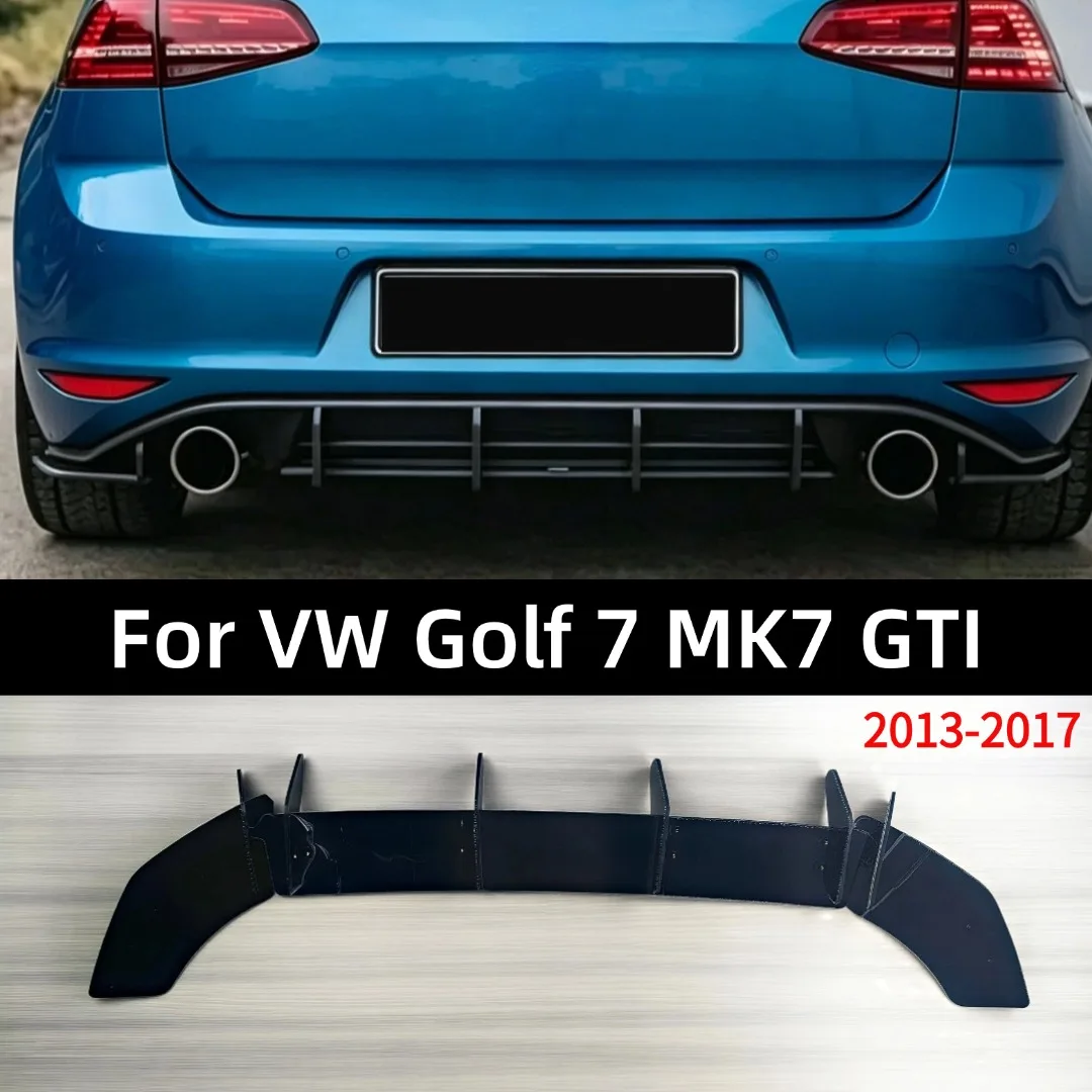 Rear Diffuser Bumper Lip Cover Guard Decoration ABS Car Tuning Accessories Glossy Black For Volkswagen Golf 7 MK7 GTI 2013-2017
