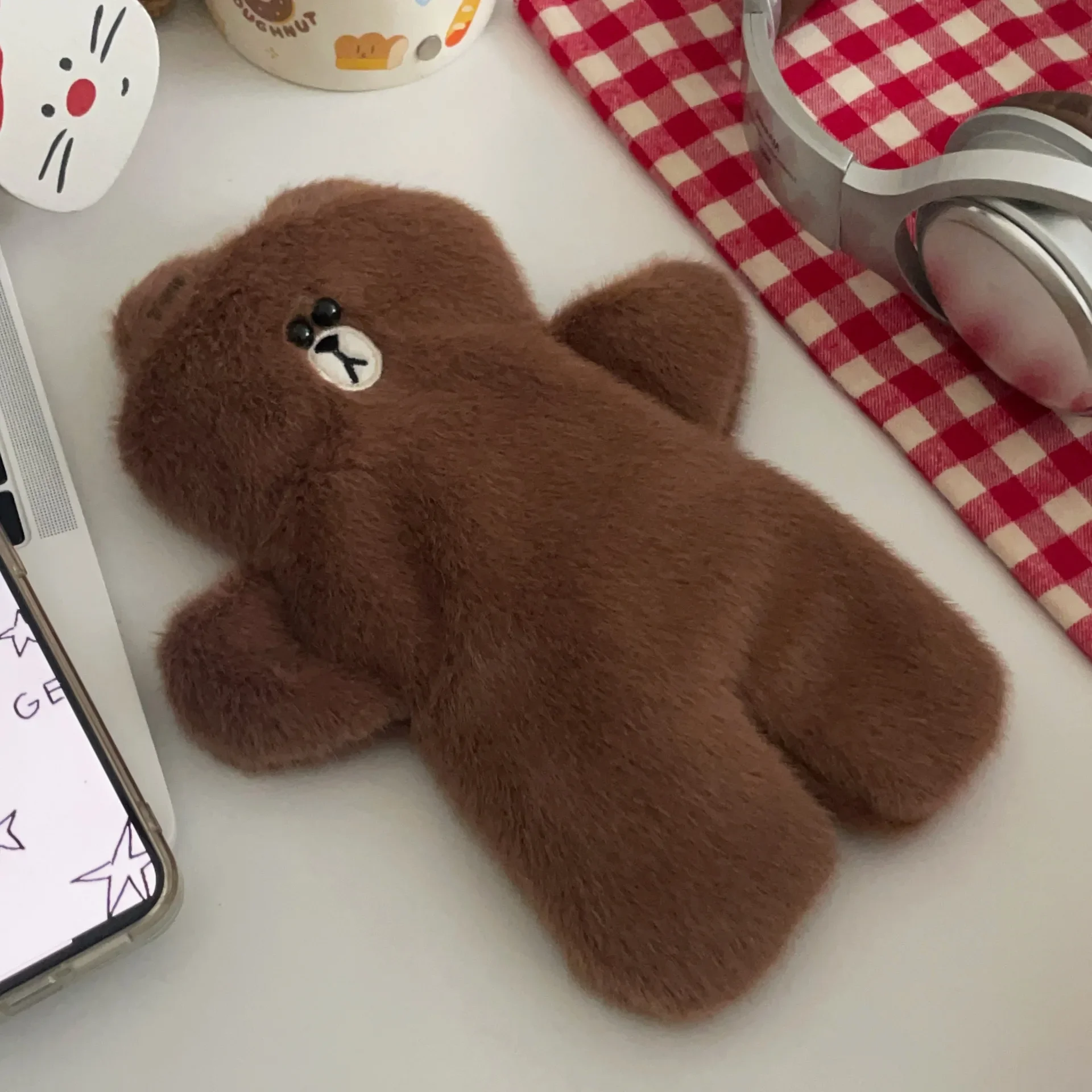 High Appearance Brown Bear Pencil Case Item for Elementary Junior High School Students Stationery Bag Storage Bags Pencil Case