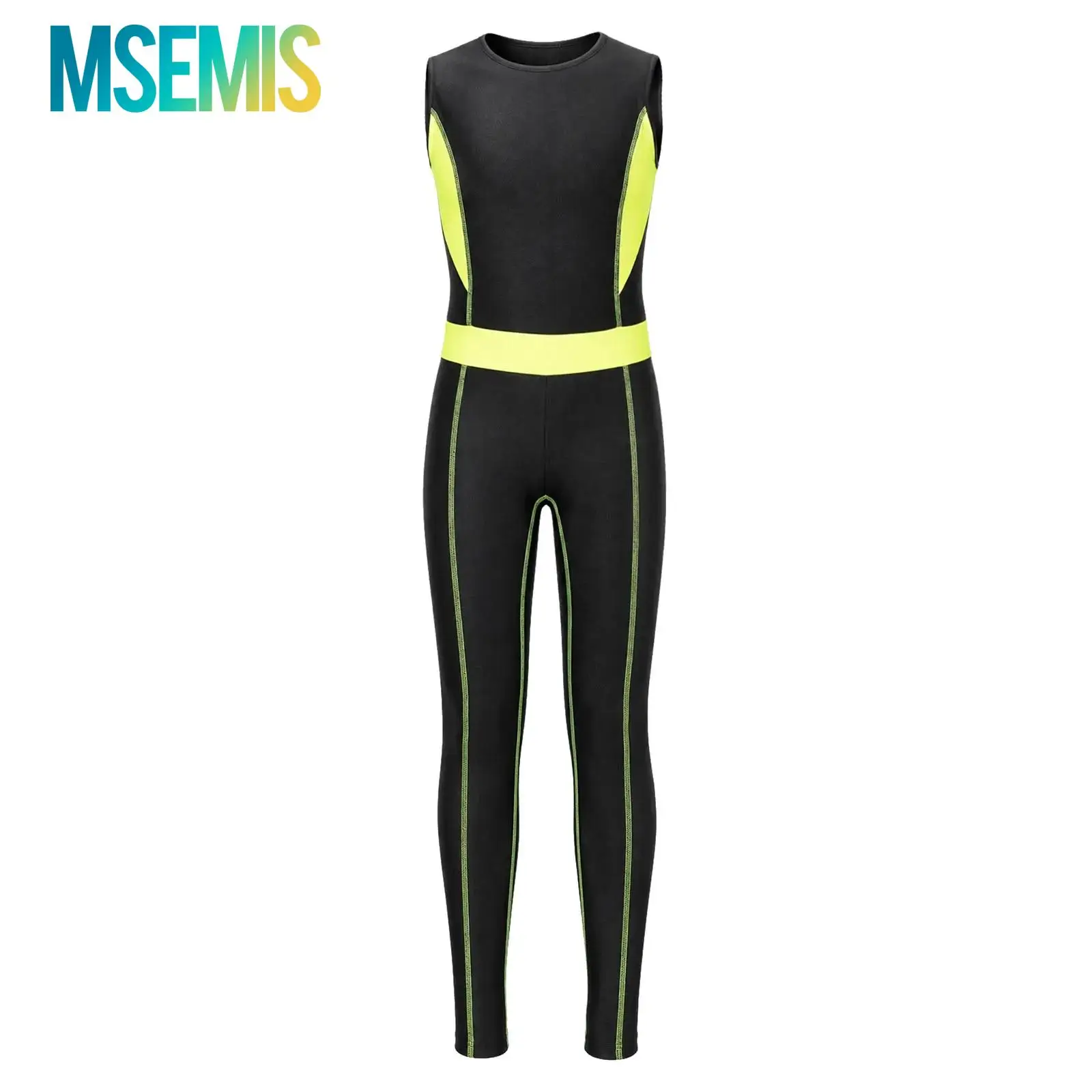 Boys Sleeveless Gymnastics Unitard Kids Full Length Stretchy Leotard Dance Training Jumpsuit Ballet Dance Competition Wear