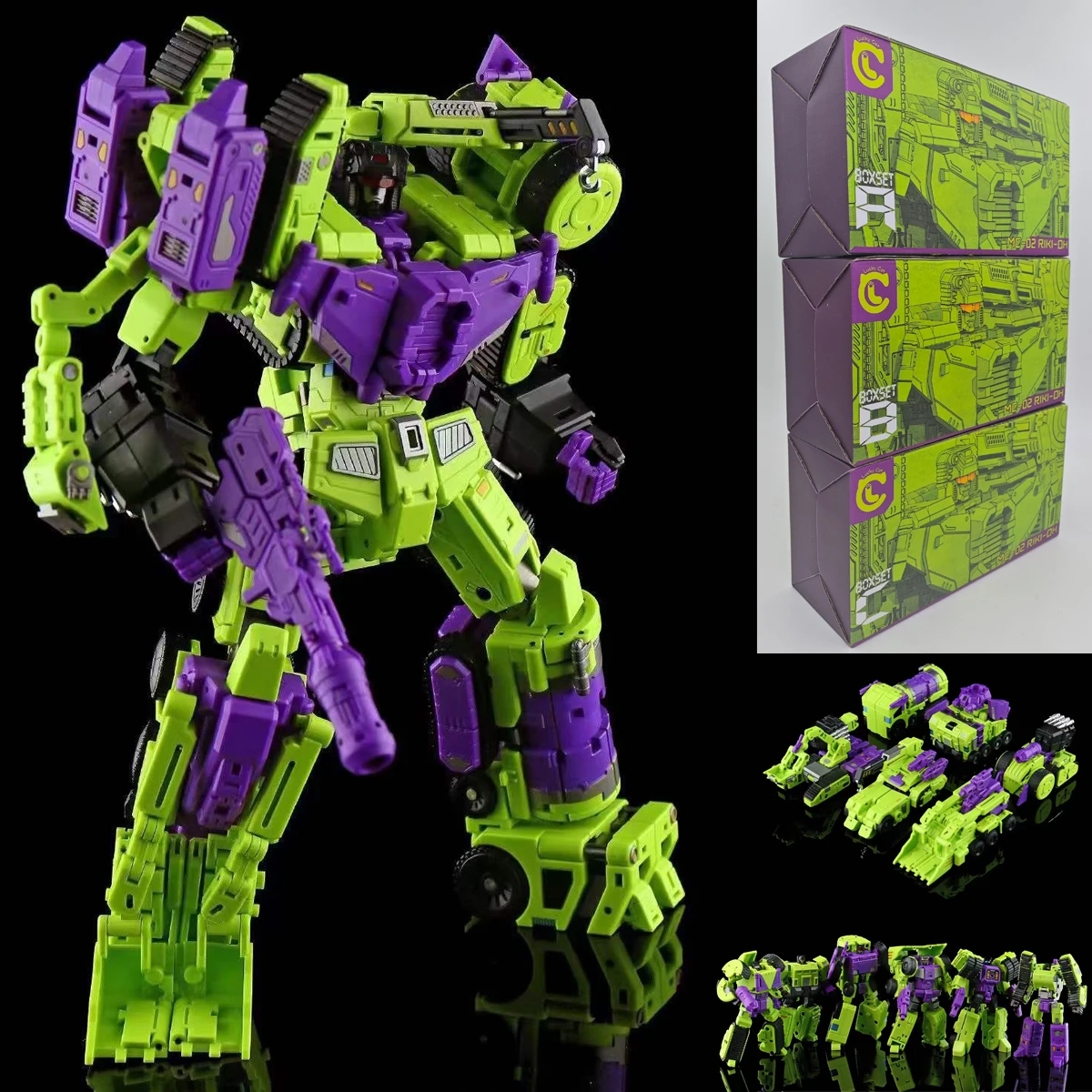 MICRO COSMOS Transformation MC-02 MC02 Devastator RIKI-OH Scrapper Hook Mixmaster DW Cartoon Action Figure